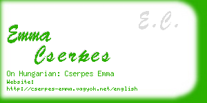 emma cserpes business card